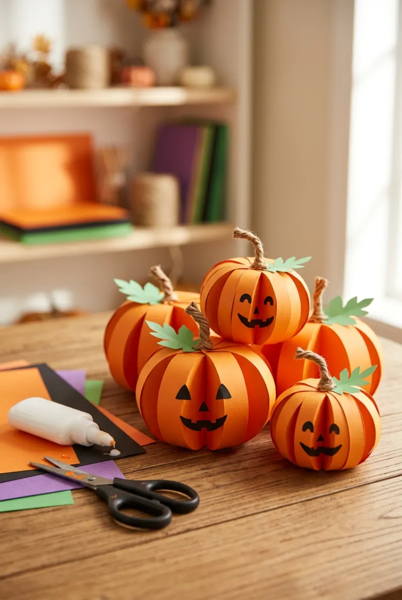 3D paper pumpkins