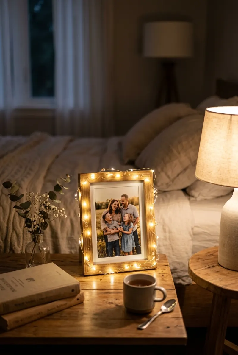 Picture Frame with a Small Lamp