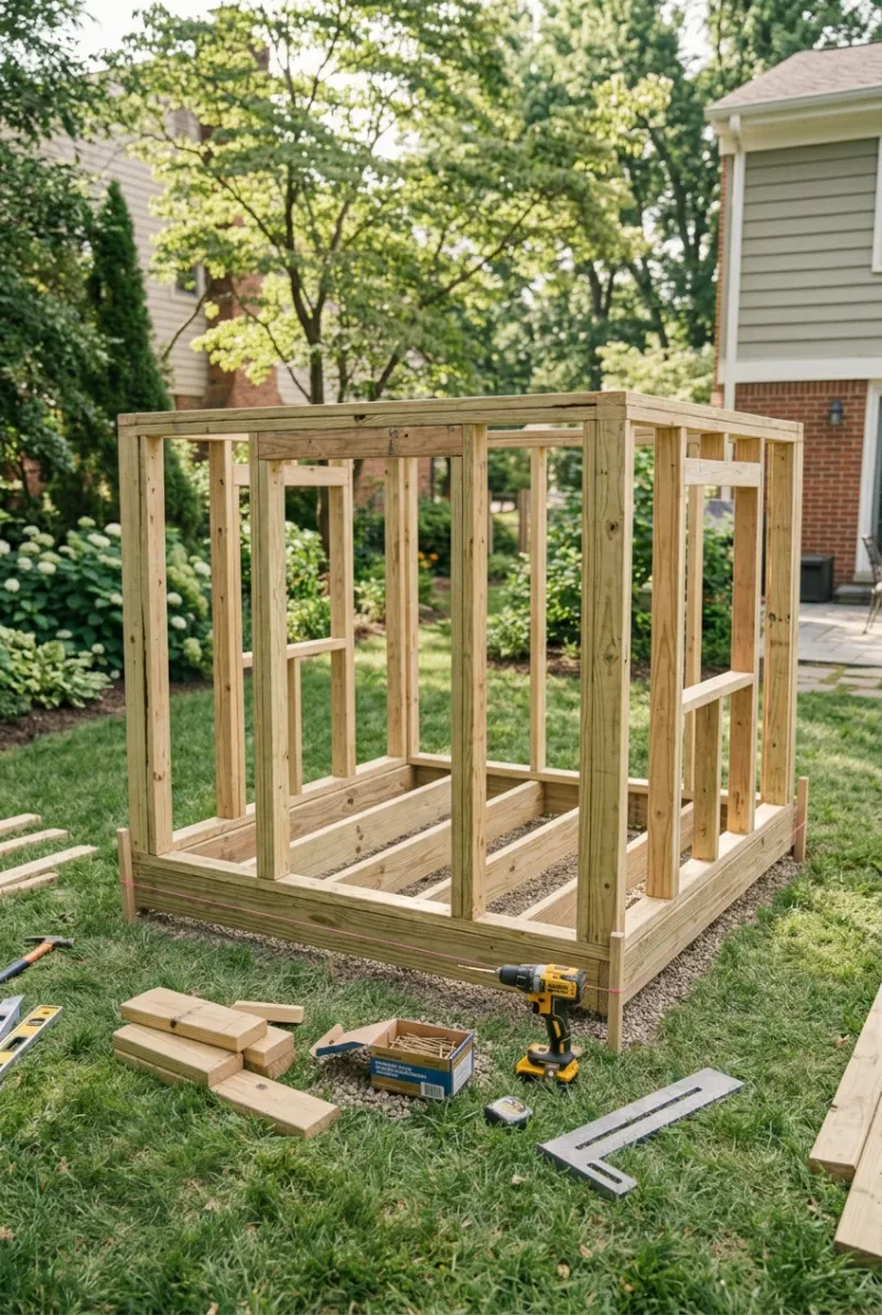 framed wooden walls