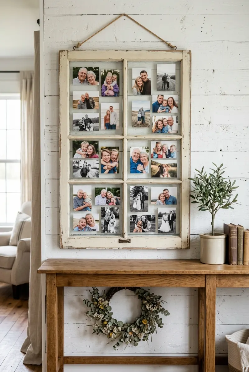 Old Window Photo Display