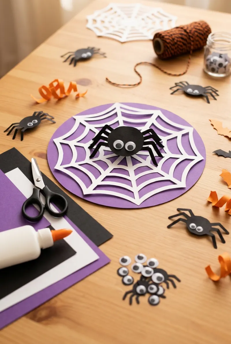 paper spider and web