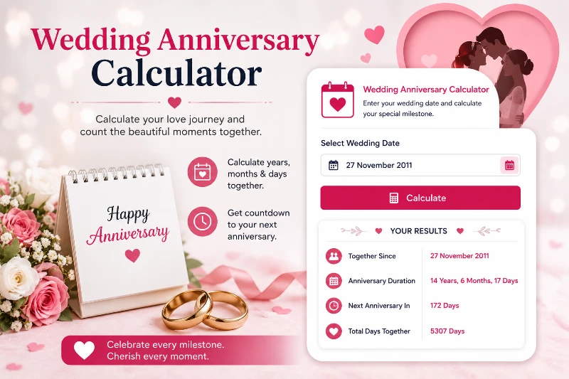 Wedding Anniversary Calculator 