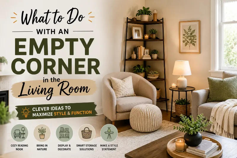What to Do With an Empty Corner in the Living Room: 17 Easy Ideas